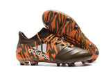Adidas X Series FG Leather Version New Color TPU Cleats Gray/Orange/White