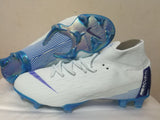 Nike Mercurial Superfly VI Academy MG Cleat White Blue High Cut - studzsupply