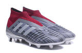 Adidas Predator 18+ Paul Pogba FG Soccer Cleats Iron Metallic Grey Red - studzsupply