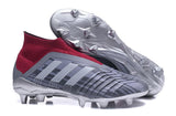 Adidas Predator 18+ Paul Pogba FG Soccer Cleats Iron Metallic Grey Red - studzsupply