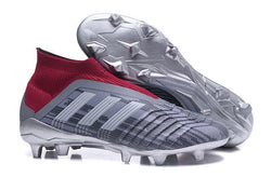 Adidas Predator 18+ Paul Pogba FG Soccer Cleats Iron Metallic Grey Red - studzsupply