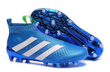 Adidas ACE 16+ Purecontrol FG/AG Soccer Cleats Blue White Green - studzsupply