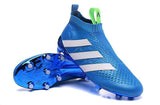 Adidas ACE 16+ Purecontrol FG/AG Soccer Cleats Blue White Green - studzsupply