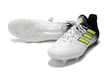 Adidas ACE 17.1 Leather FG Soccer Cleats Fluorescent Green White Black - studzsupply