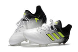Adidas ACE 17.1 Leather FG Soccer Cleats Fluorescent Green White Black - studzsupply