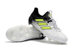 Adidas ACE 17.1 Leather FG Soccer Cleats Fluorescent Green White Black - studzsupply