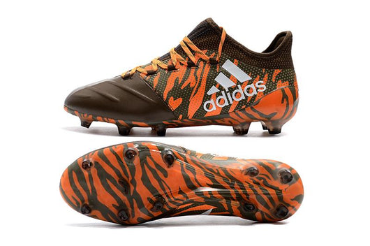 Adidas X Series FG Leather Version New Color TPU Cleats Gray/Orange/White