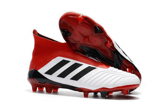 Adidas Predator 18+ FG Soccer Cleats White Solar Red Core Black - studzsupply