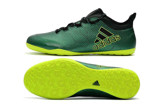 Adidas X series IC Thunderstorm Indoor Flat Soccer Shoes Green/Lime/Black