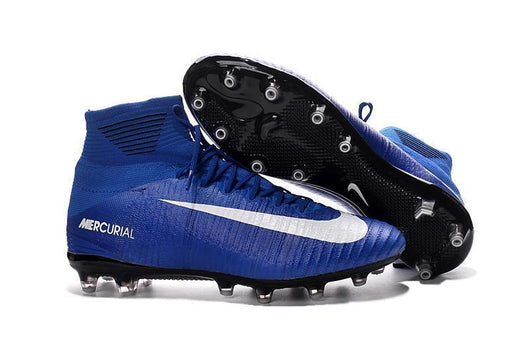 Nike Mercurial Superfly V AG Soccer Cleats Blue White - studzsupply