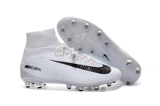 Nike Mercurial Superfly V AG Soccer Cleats White Black - studzsupply