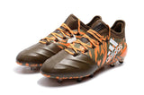 Adidas X Series FG Leather Version New Color TPU Cleats Gray/Orange/White