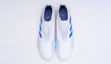 Adidas Predator 19.1 FG White Blue no Lace - studzsupply