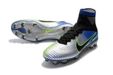 Nike Mercurial Superfly V FG Soccer Cleats Pure Platinum Blue Black - studzsupply