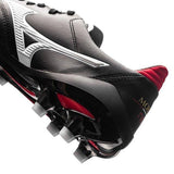 Mizuno Morelia Neo II FG Soccer Cleats Black White Red - studzsupply