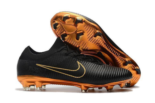 Nike Mercurial Vapor Flyknit Ultra FG Soccer Cleats Black Golden - studzsupply