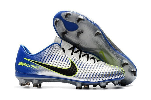 Nike Mercurial Vapor XI FG Soccer Cleats Silver Grey Blue Black - studzsupply