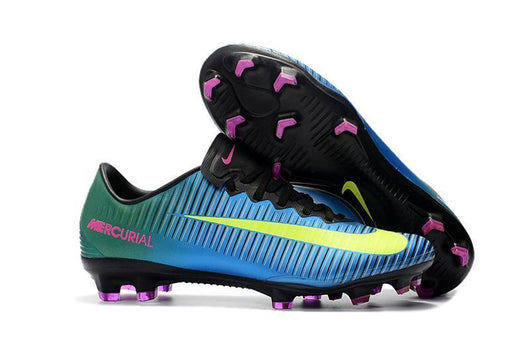 Nike Mercurial Vapor XI FG Soccer Cleats Blue Green Yellow - studzsupply
