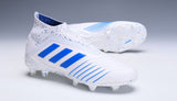 Adidas Predator 19.1 FG White Blue no Lace - studzsupply