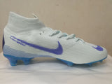 Nike Mercurial Superfly VI Academy MG Cleat White Blue High Cut - studzsupply
