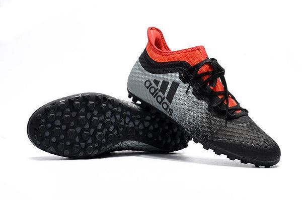 Adidas X Tango 16.1 Turf Soccer Cleats Grey Black Solar Red - studzsupply