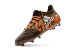 Adidas X Series FG Leather Version New Color TPU Cleats Gray/Orange/White