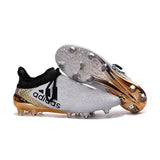 Adidas X 16+ Purechaos FG/AG Soccer Cleats White Gold Metallic Black - studzsupply