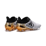 Adidas X 16+ Purechaos FG/AG Soccer Cleats White Gold Metallic Black - studzsupply