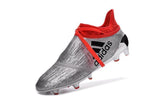 Adidas X 16+ Purechaos FG/AG Soccer Cleats Silver Metallic Solar Red - studzsupply