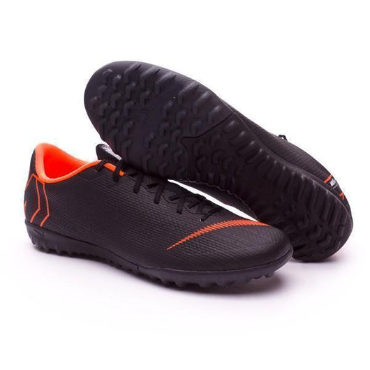 Nike Mercurial VaporX XII Academy Turf Soccer Cleats Black Orange - studzsupply