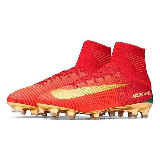 Nike Mercurial Superfly V CR7 FG Soccer Cleats Red Golden - studzsupply