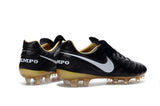 Nike Tiempo Legend VI FG Soccer Cleats Black White Metallic Gold - studzsupply