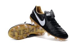 Nike Tiempo Legend VI FG Soccer Cleats Black White Metallic Gold - studzsupply