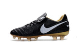 Nike Tiempo Legend VI FG Soccer Cleats Black White Metallic Gold - studzsupply