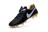 Nike Tiempo Legend VI FG Soccer Cleats Black White Metallic Gold - studzsupply
