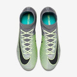 Nike Mercurial Superfly V AG Soccer Cleats Grey White Black Green - studzsupply