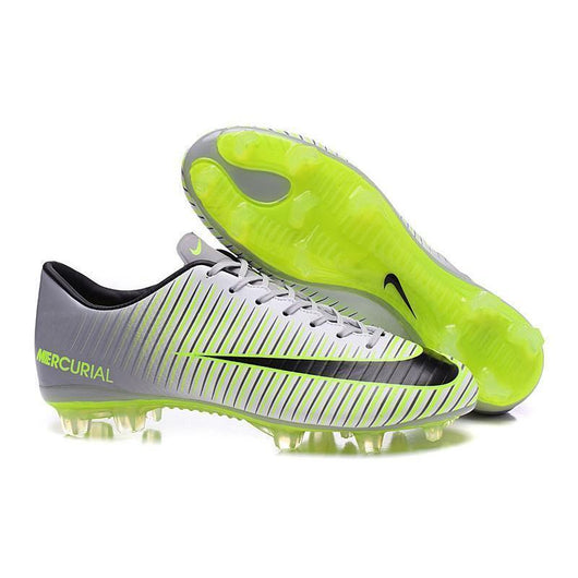Nike Mercurial Vapor XI FG Soccer Cleats Grey White Green - studzsupply