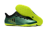 Adidas X series IC Thunderstorm Indoor Flat Soccer Shoes Green/Lime/Black