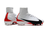 Nike Mercurial Superfly V FG Soccer Cleats White Red Black - studzsupply