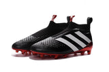 Adidas ACE 16+ Purecontrol FG/AG Soccer Cleats Black White Red - studzsupply