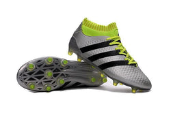 Adidas ACE 16.1 Primeknit FG/AG Soccer Shoes Silver Black Solar Yellow - studzsupply