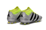 Adidas ACE 16.1 Primeknit FG/AG Soccer Shoes Silver Black Solar Yellow - studzsupply