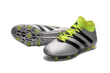 Adidas ACE 16.1 Primeknit FG/AG Soccer Shoes Silver Black Solar Yellow - studzsupply
