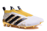 Adidas ACE 16+ Purecontrol FG/AG Soccer Cleats White Gold Black - studzsupply