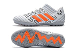Adidas Nemeziz series TF Grass Spikes Football Shoes White/Gray/Orange