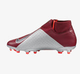 Nike Phantom Vision Elite DF FG Soccer Cleats Maroon Silver Black - studzsupply