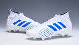 Adidas Predator 19.1 FG White Blue no Lace - studzsupply