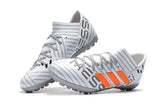 Adidas Nemeziz series TF Grass Spikes Football Shoes White/Gray/Orange