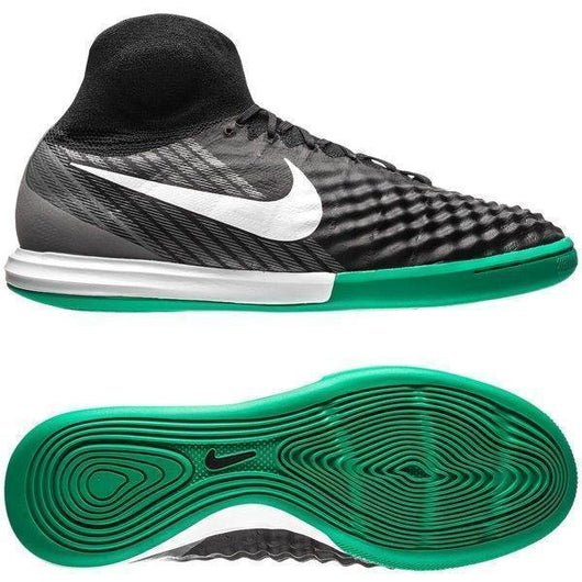 Nike MagistaX Proximo II DF IC Soccer Shoes Black Green White CoolGrey - studzsupply