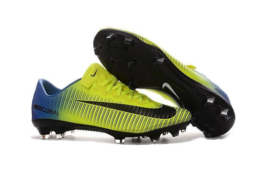 Nike Mercurial Vapor XI FG Soccer Cleats Yellow Black Blue - studzsupply